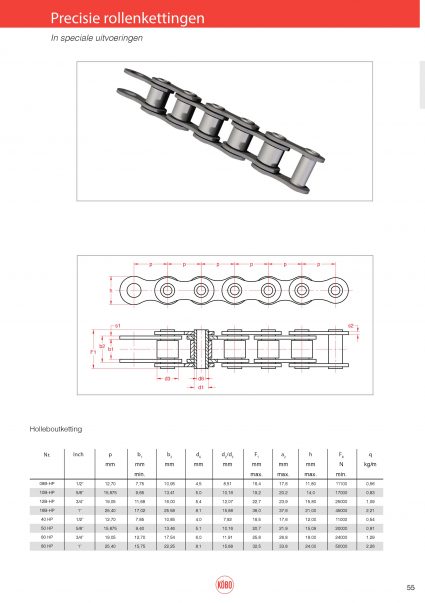 Hollebout rollenketting HP