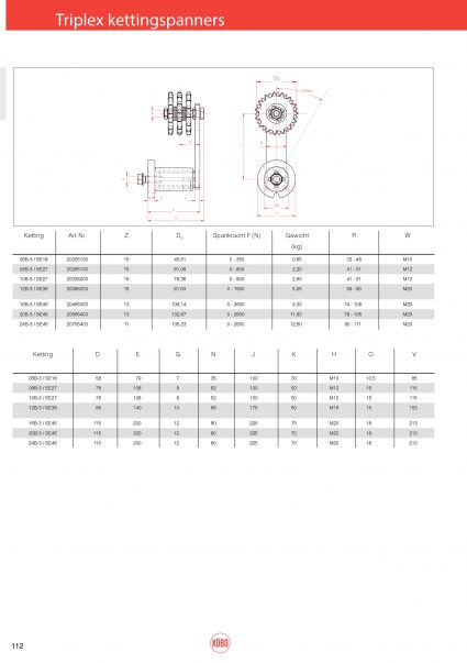 Triplex kettingspanners Rosta