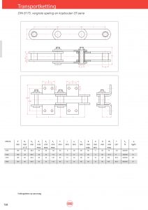 Transportketting met vergrote speling ST serie DIN8175