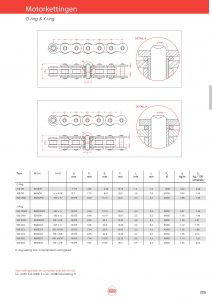 Motorketting type X-ring & O-ring