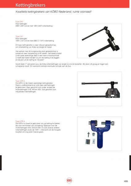 Breek- en klink gereedschap, type SA,LA,VZR